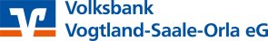 Blauer Schriftzug der Volksbank Vogtland-Saale-Orla eG