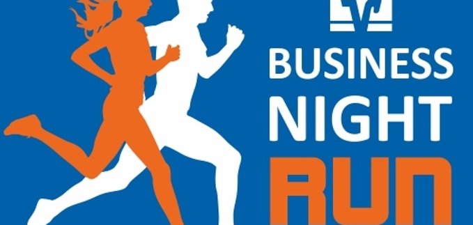 Grafik mit zwei Läufern und Logo der Volksbank Vogtland Saale-Orla eG