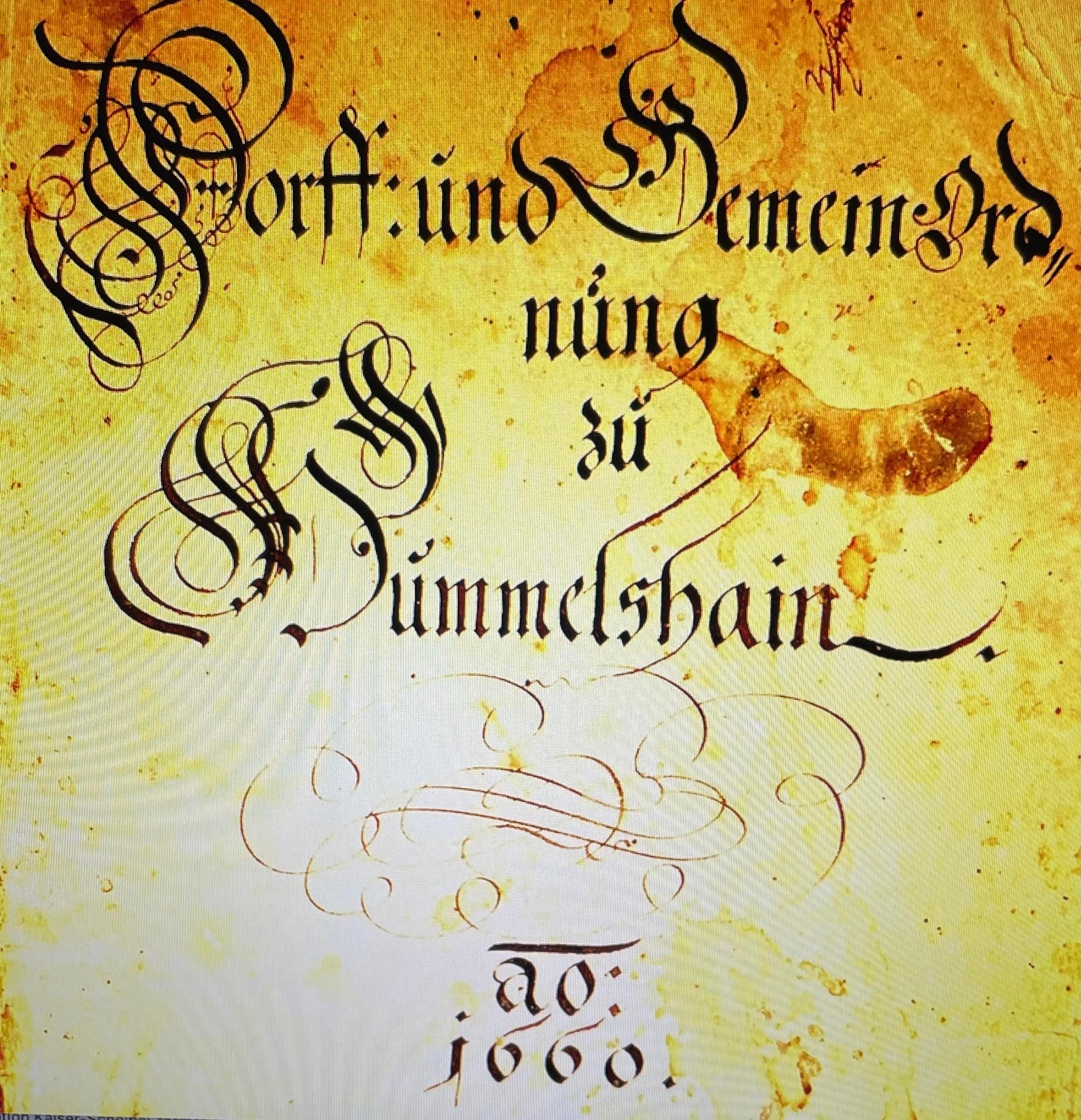 Titelseite Dorfordnung Titelseite eines historischen Dokuments