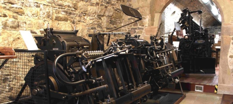Druckmaschine Historische Schaudruckerei große Druckmaschine in der Historischen Schaudruckerei