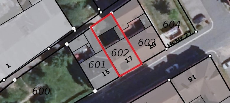 Luftbild mit Lage des Gebäudes