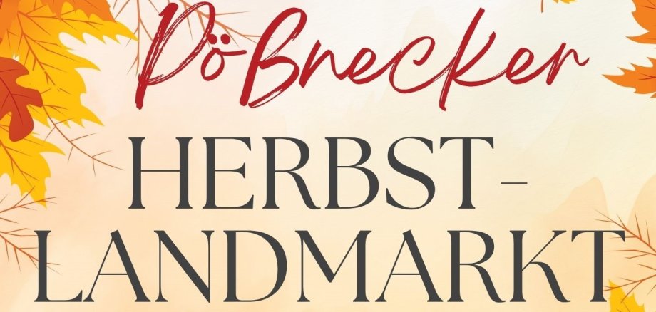 Plakat Herbst-Landmarkt mit bunten Blättern