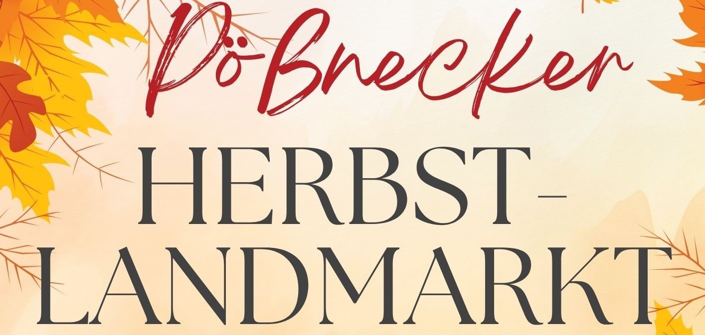 Plakat Herbst-Landmarkt mit bunten Blättern