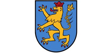 gelber Löwe auf blauem Grund