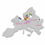 Europakarte mit Lage der Partnerstädte von Pößneck