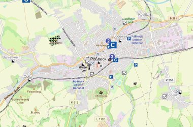 Lageplan Caravan-Stellplätze Pößneck