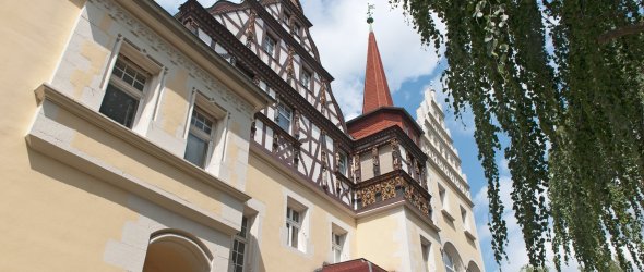 Fabrikantenvilla mit Fachwerk und zierlichen Details