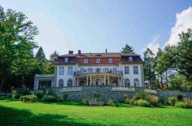 Außenansicht Villa Altenburg mit grüner Umgebung